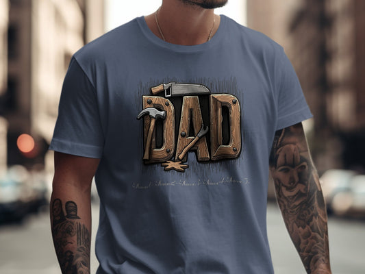 Dad Hammer and Tools Illustrated Graphic T Shirt Product