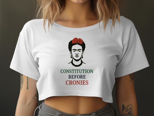 Constitution Before Cronies Graphic Crop Top product type
