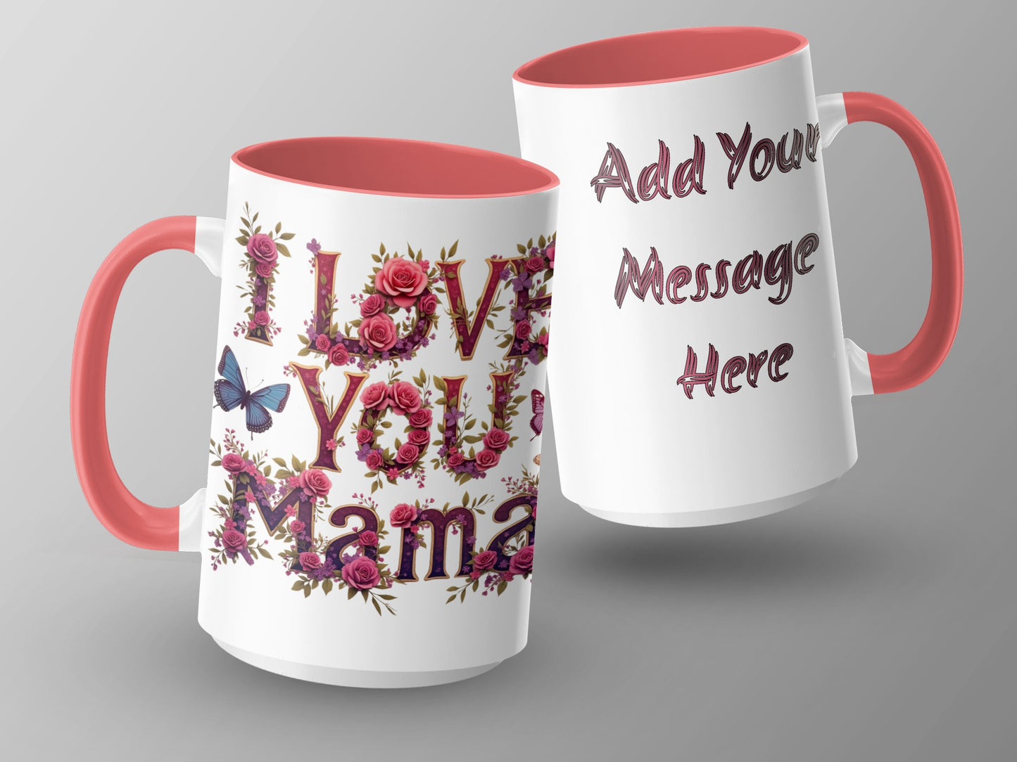 I Love You Mama Floral Design Personalized Mug product