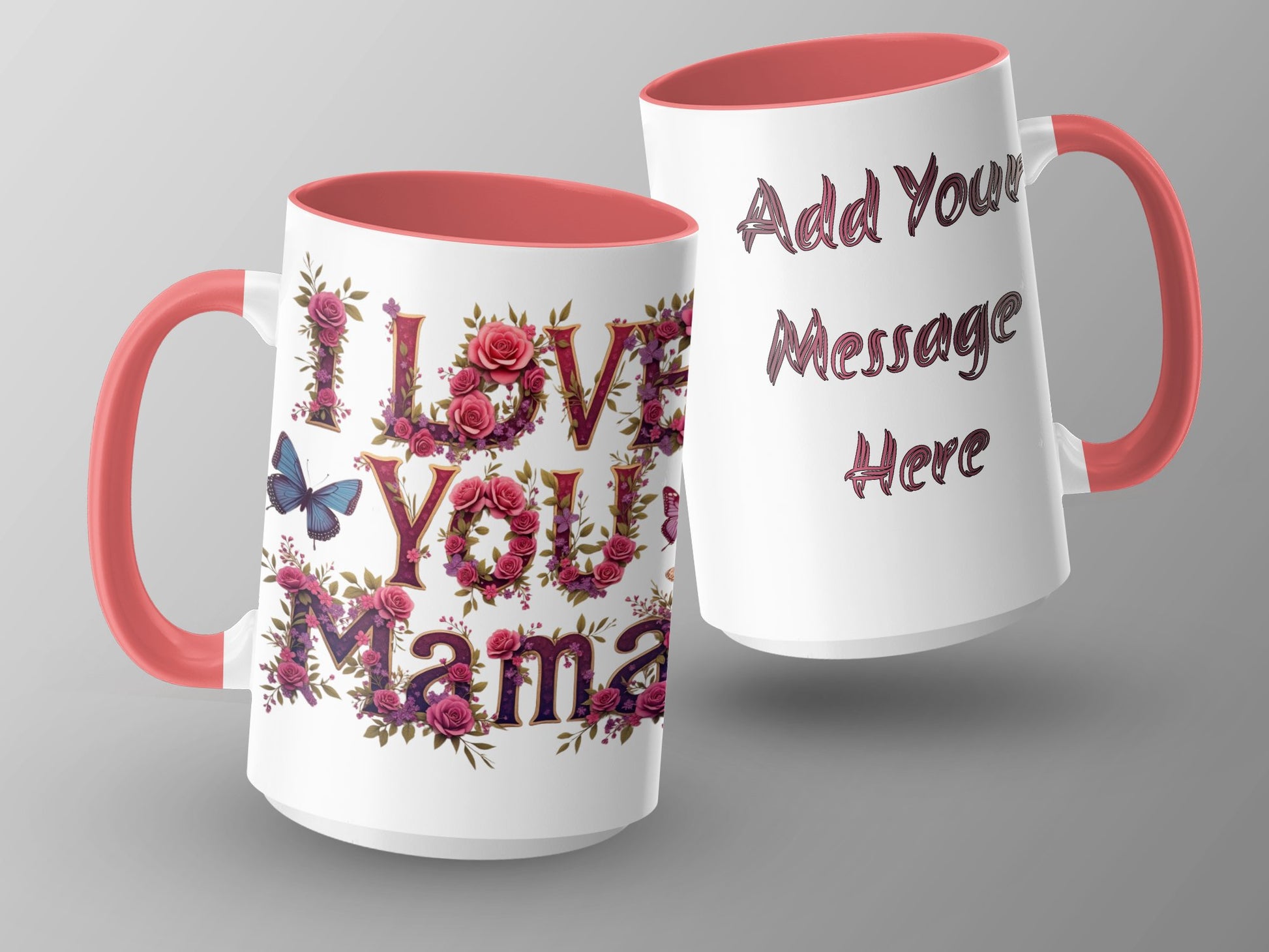 I Love You Mama Floral Design Personalized Mug product