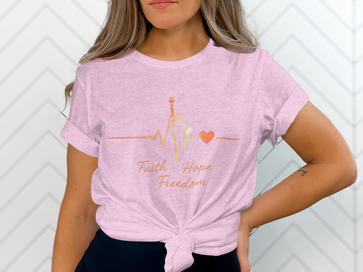 Faith Hope Freedom Heartbeat Purple T-shirt product