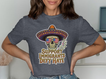 Support Immigrants Defy Hate Graphic Shirt product type