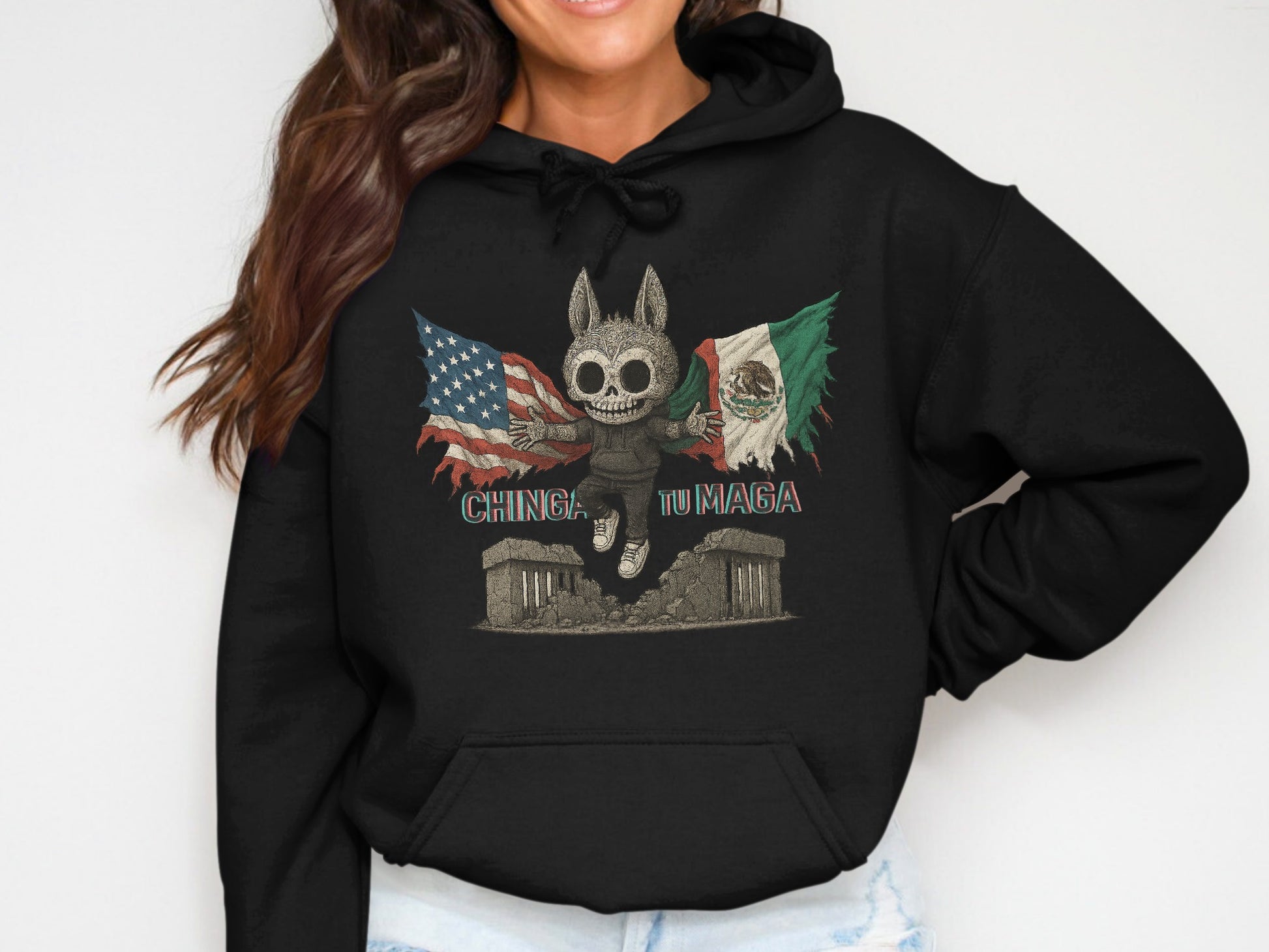 Chinga Tu Maga Funny Skeleton Unisex Hoodie product type