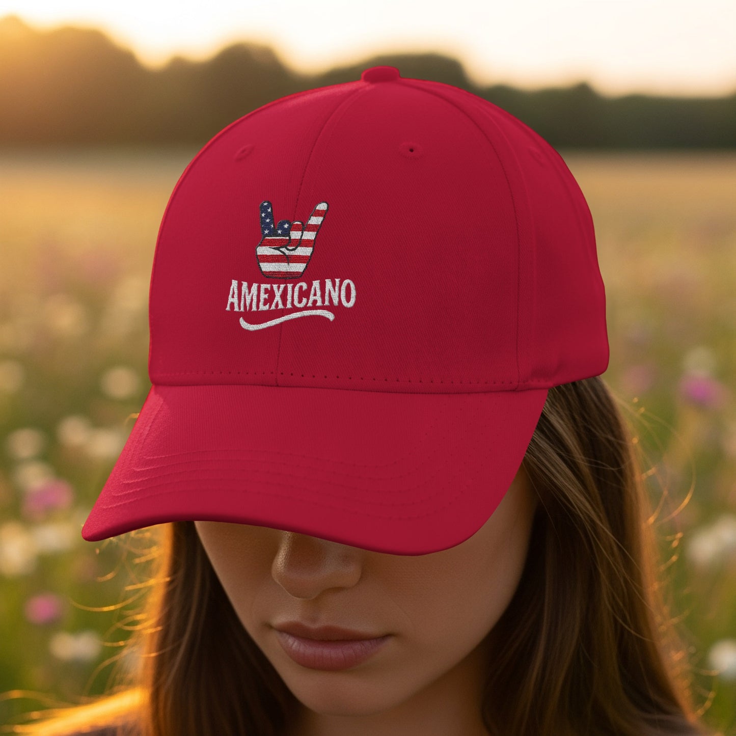 AMEXICANO Red Stylish Embroidered Casual Cap product type