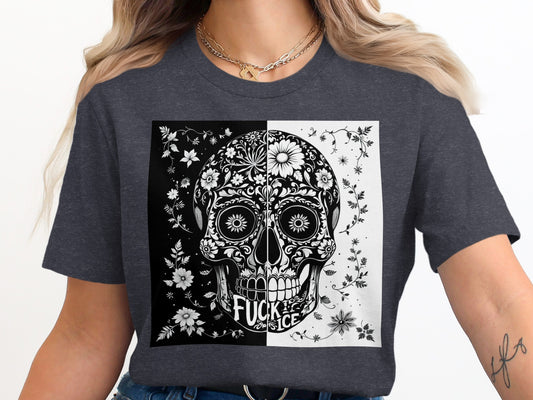 Floral Skull Graphic Print Short Sleeve T-shirt product type