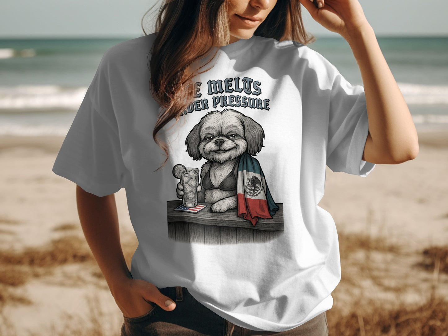 Cute Dog Graphic Tee She Melts Under Pressure product type