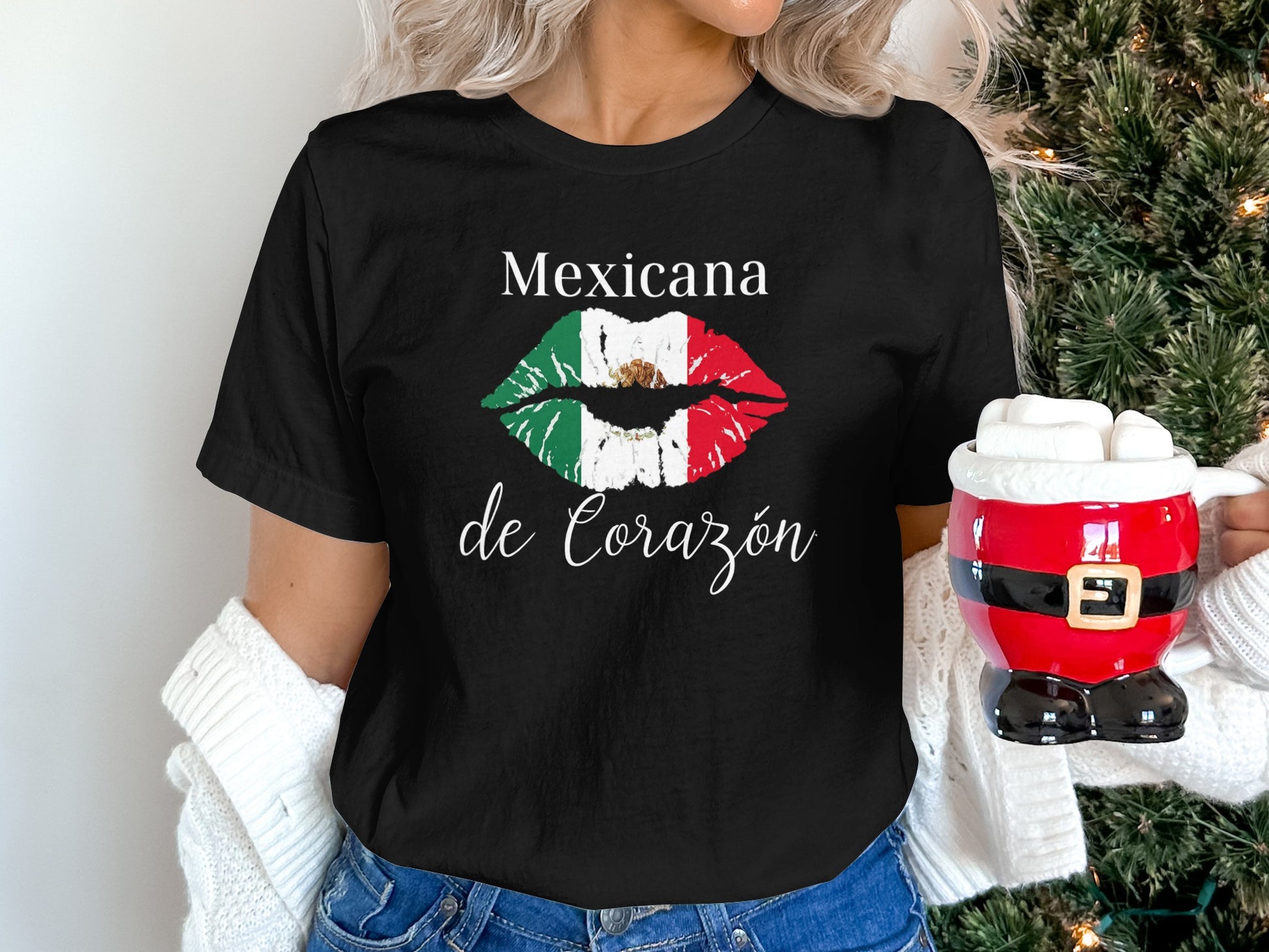Mexicana de Corazón T-Shirt with Lip Graphic Design