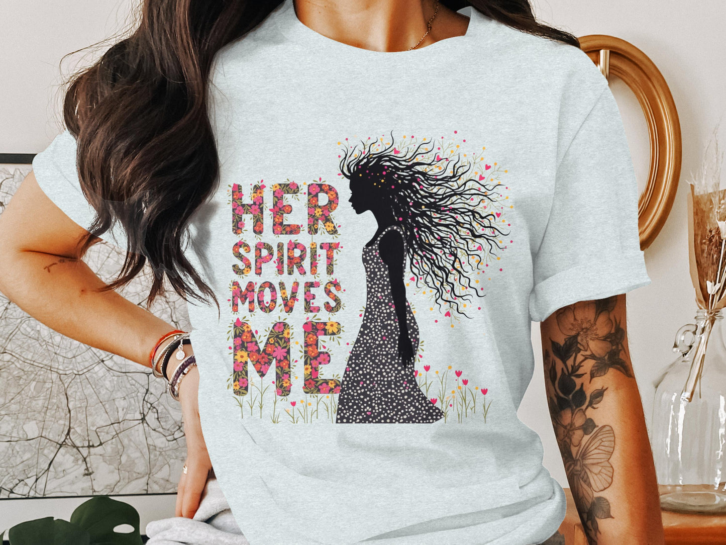 Her Spirit Moves Me graphic T-shirt product type
