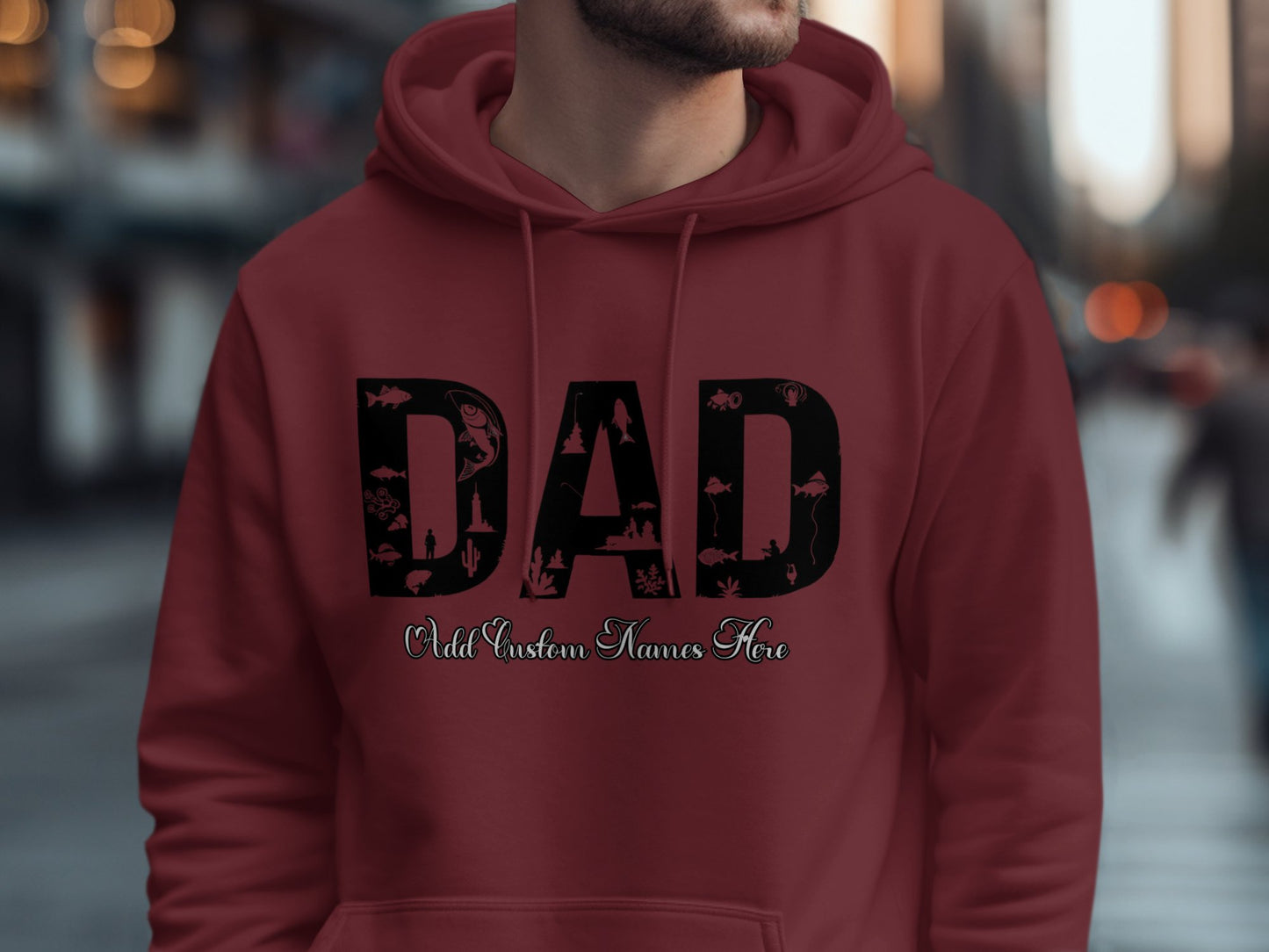 Custom Dad Hoodie with Personalized Names Design product