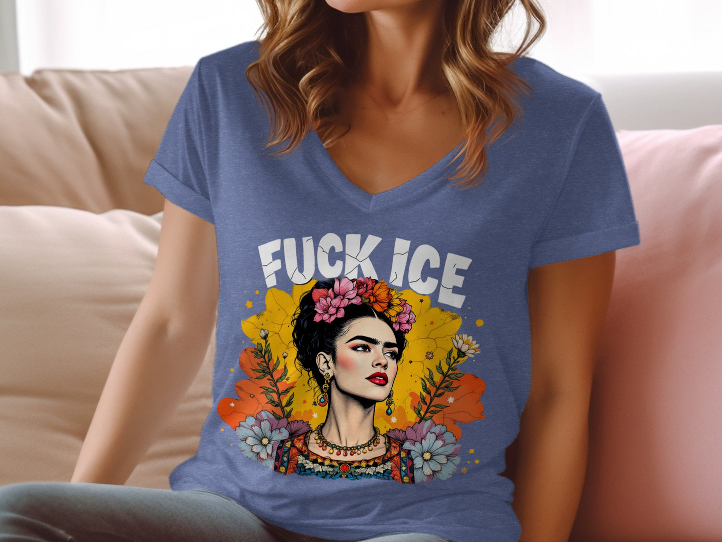 Bold Floral Art Statement Graphic T-Shirt