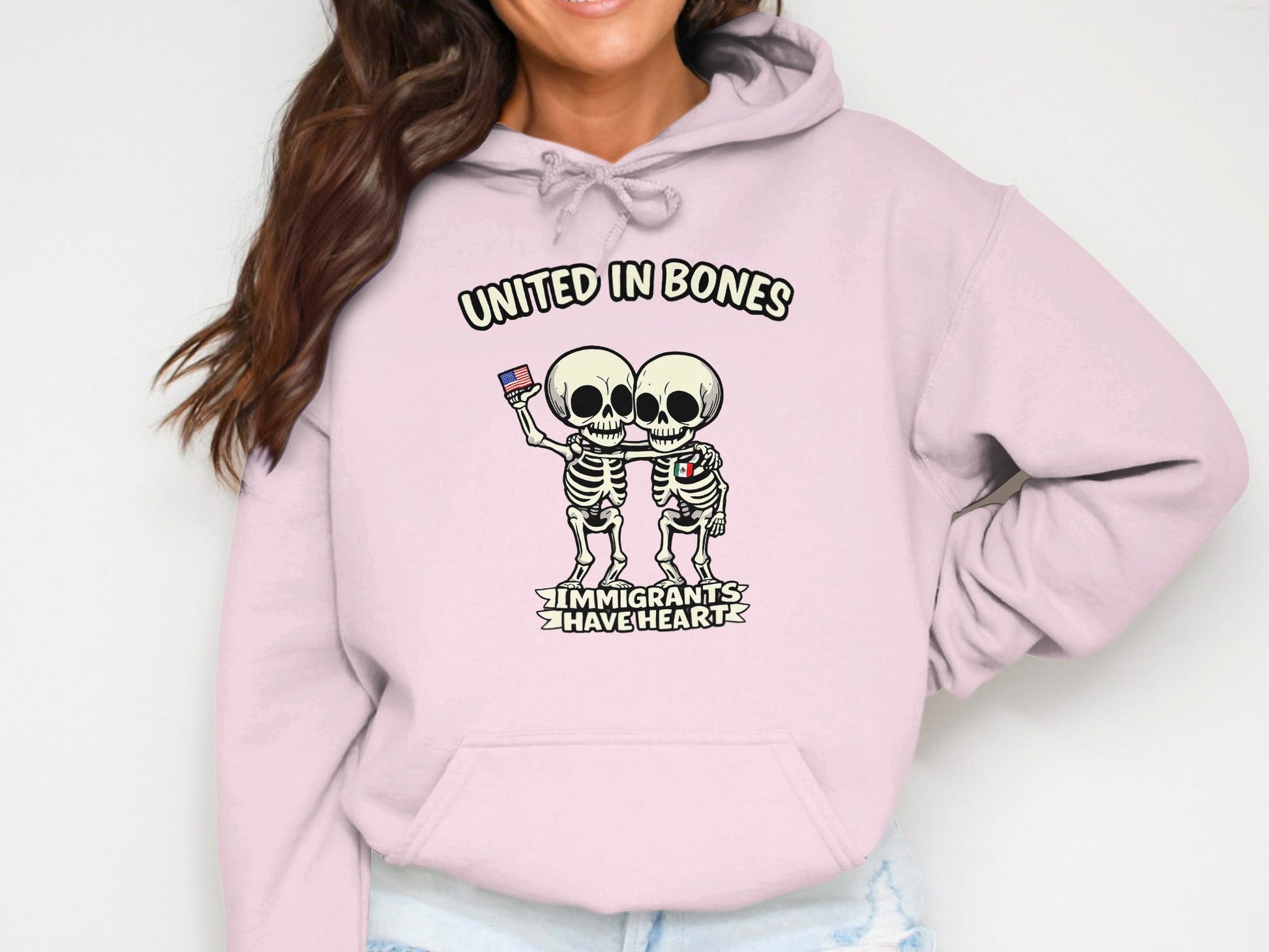 United in Bones Immigrants Have Heart hoodie product type
