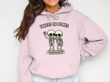 United in Bones Immigrants Have Heart hoodie product type