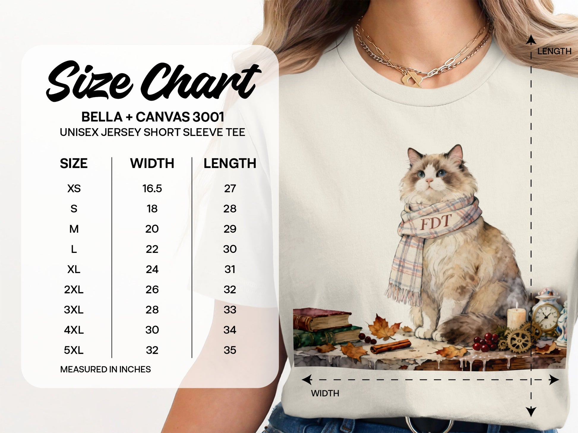 Cute Cat with Books and Scarf Unisex T-Shirt