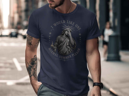 Normal Summer Please Distressed Liberty T-Shirt