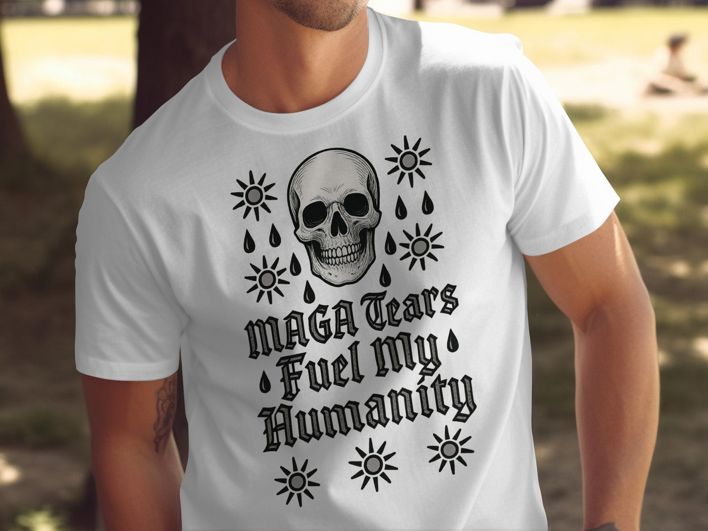 MAGA Tears Fuel My Humanity Skull Design Shirt