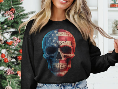 American Flag Skull Design Sweatshirt product