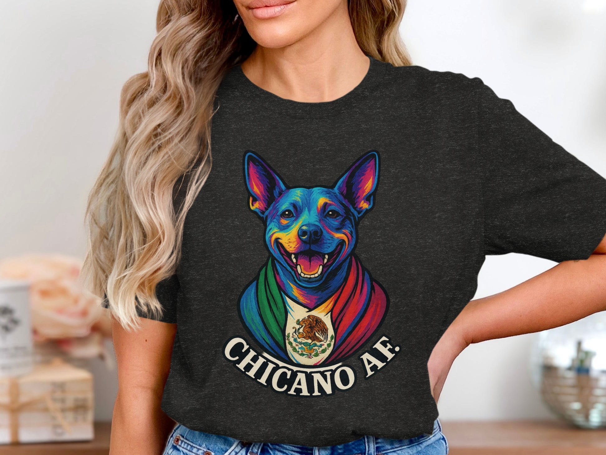 Colorful Chicano AF Dog Graphic T Shirt product type