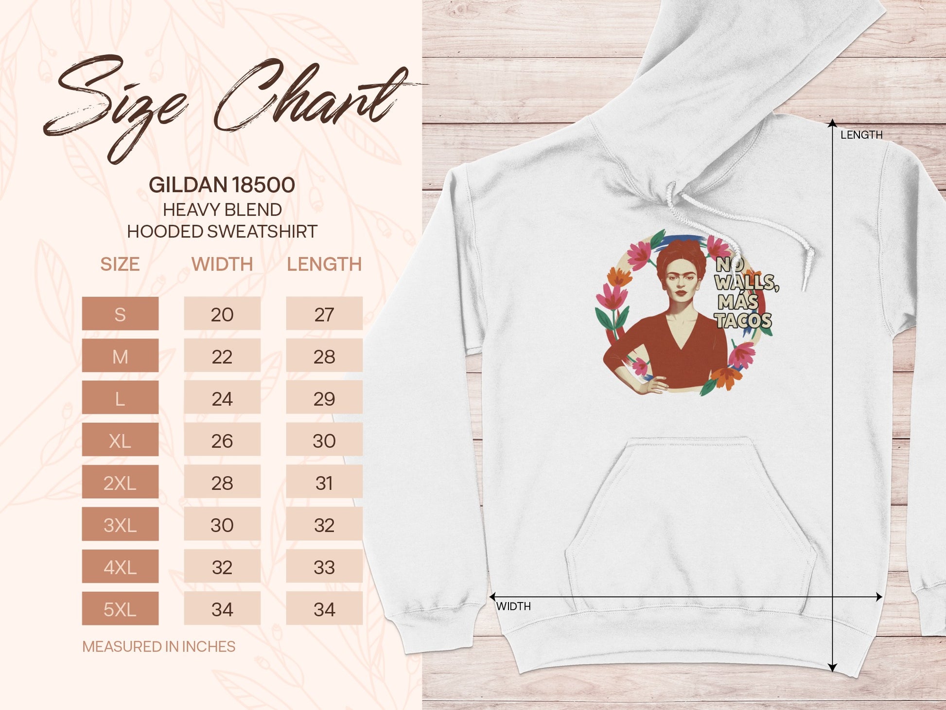 No M wills Más Tacos Design Hooded Sweatshirt