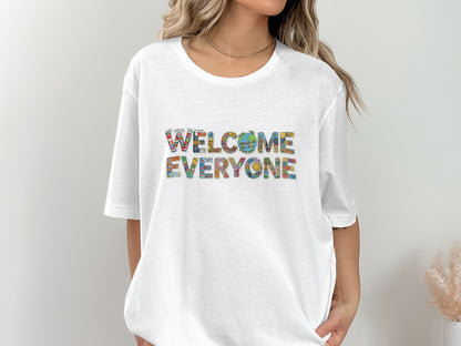 Welcome Everyone Vibrant Print T-Shirt