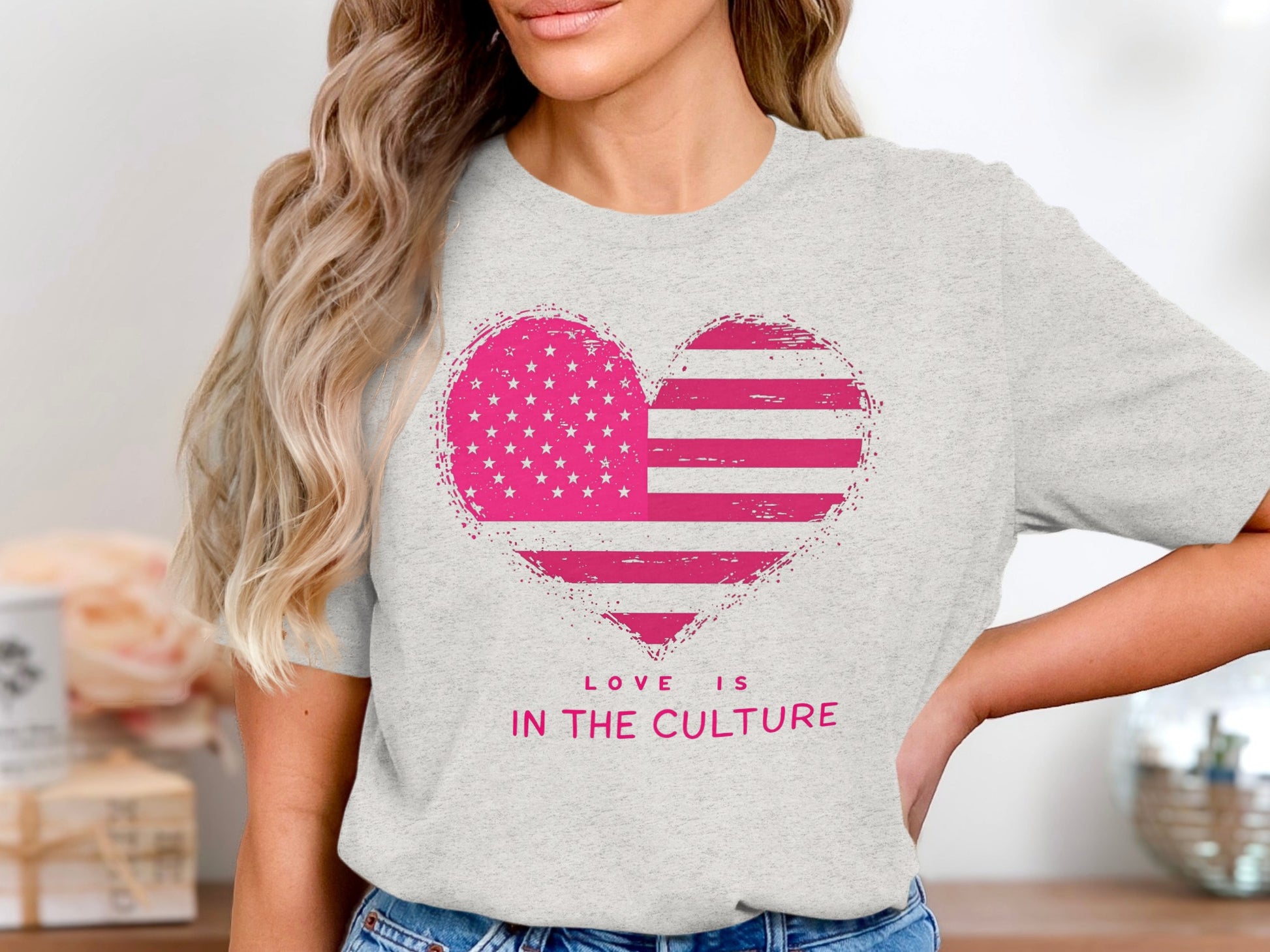 Love Is In The Culture Heart Flag Graphic T-Shirt