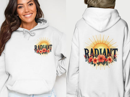 Radiant Sunflower Design White Hoodie product