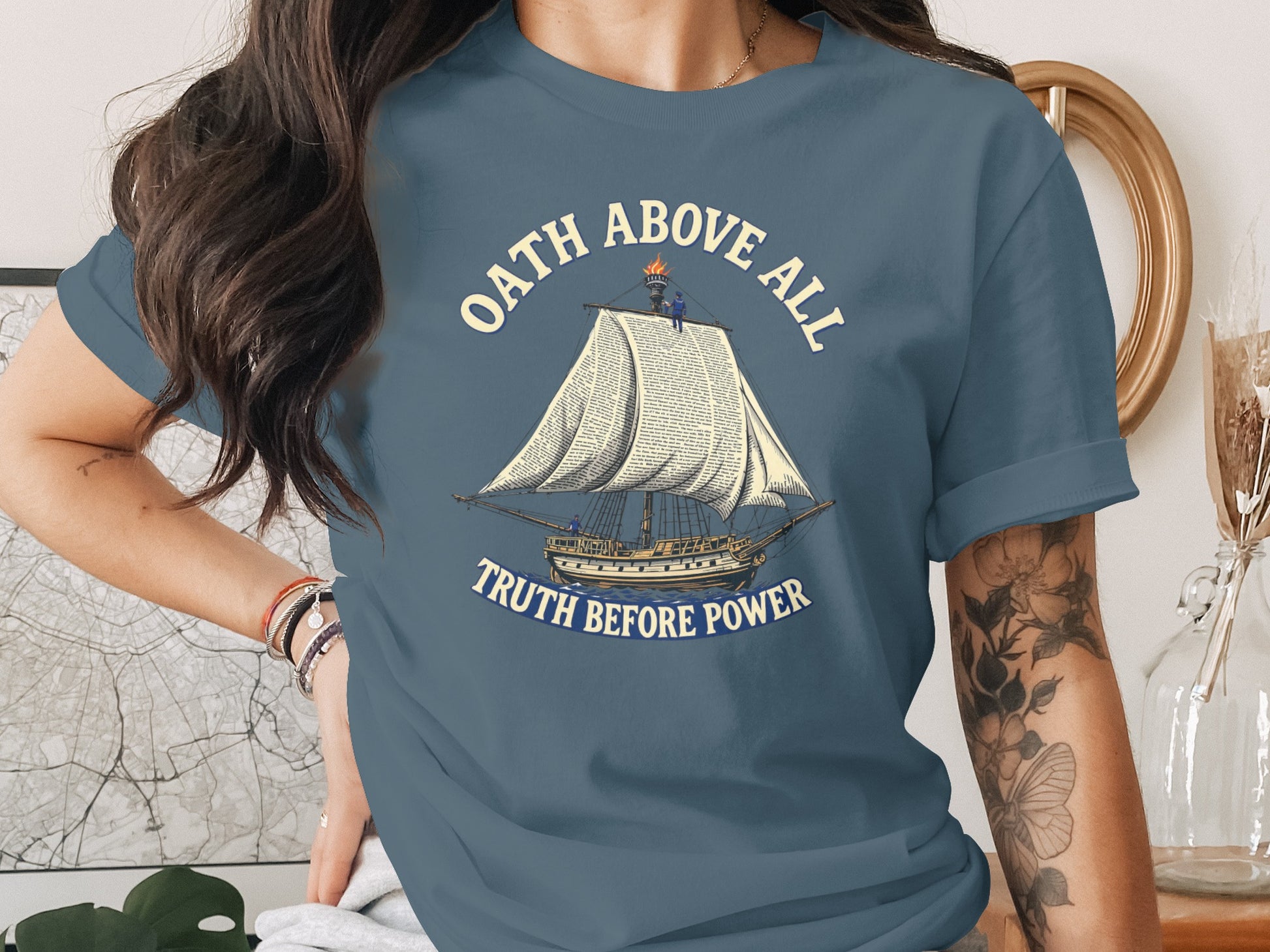 Oath Above All Truth Before Power Graphic T-shirt
