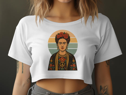 Vintage Style Peace Sign Frida Kahlo Graphic Tee product