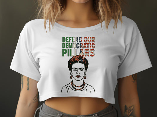 Defend Our Democratic Pillars Graphic Crop Top product