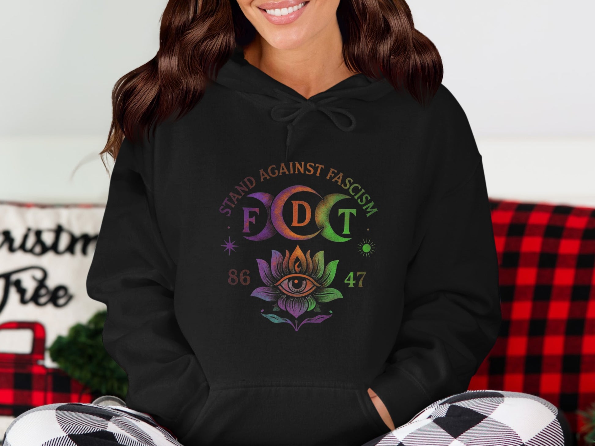 Stand Against Fascism Eye Design Hoodie product