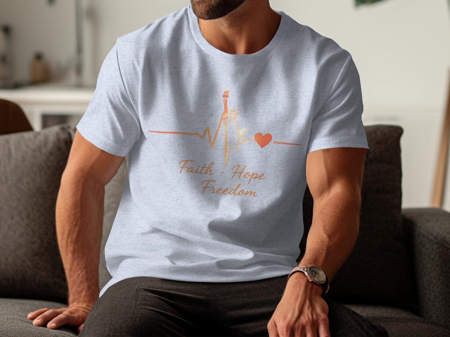 Faith Hope Freedom Casual Graphic Tee Shirt product