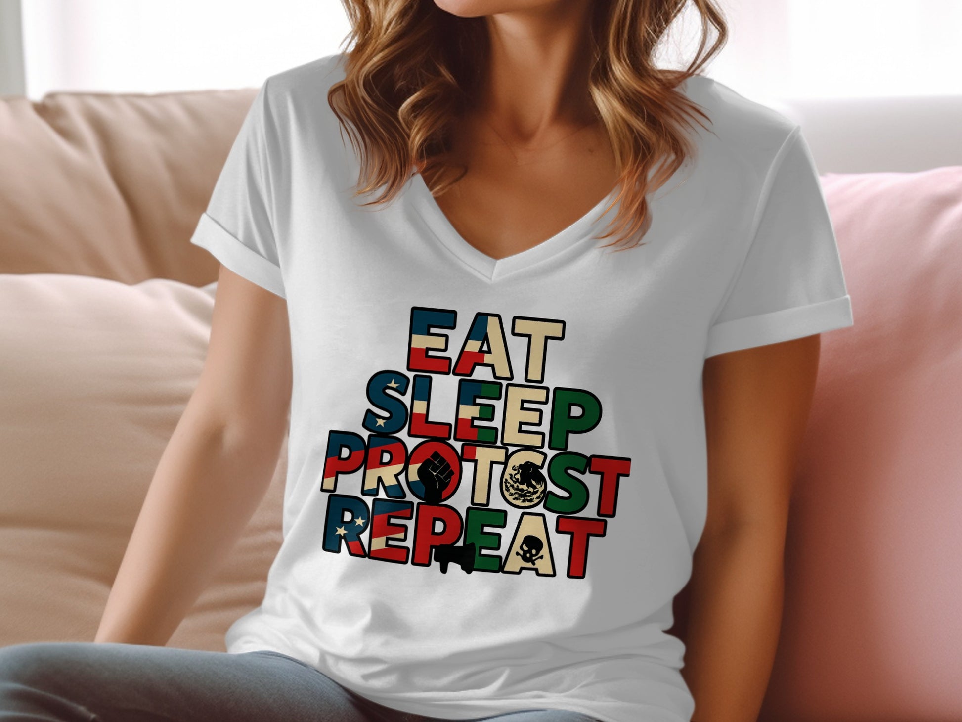Eat Sleep Protest Repeat Graphic Tee