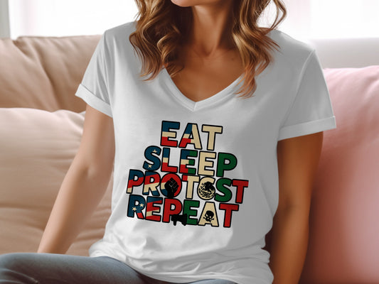 Eat Sleep Protest Repeat Graphic Tee