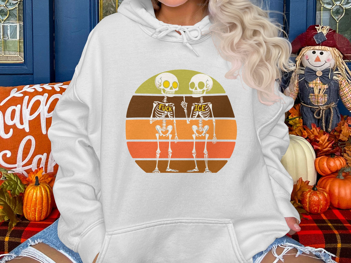 Vintage Skeleton Halloween Graphic Hoodie product