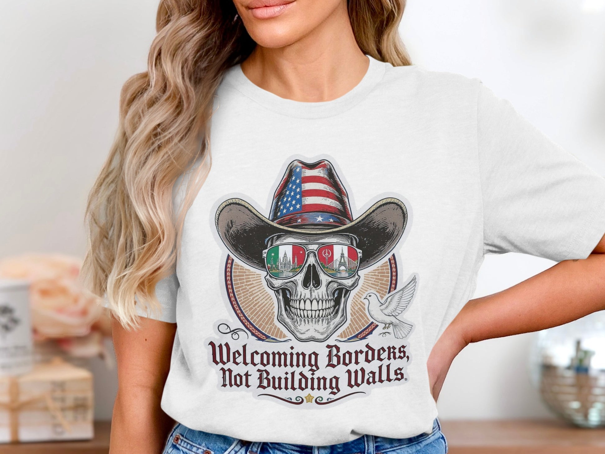 Welcoming Borders Not Building Walls Graphic T-Shirt product