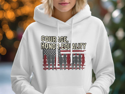 Courage Honor Equality Flag Graphic Hoodie product