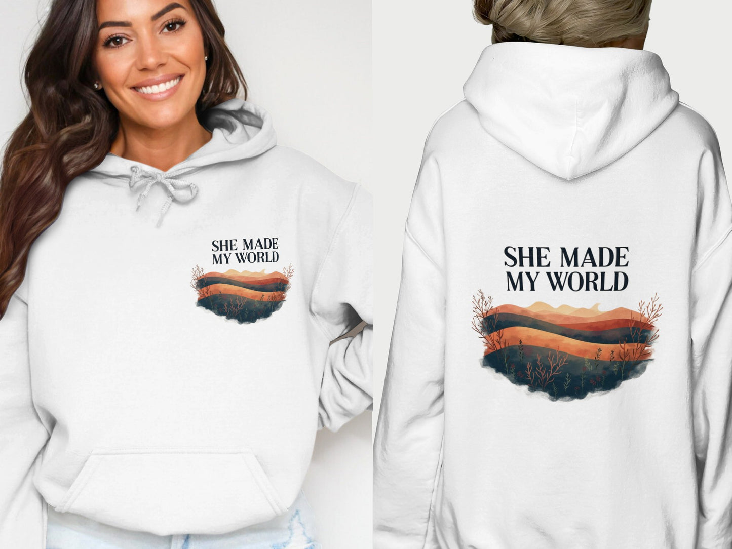 She Made My World Hoodie with Nature Artwork product