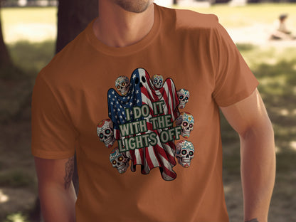 I Do It With The Lights Off Flag T-Shirt product type