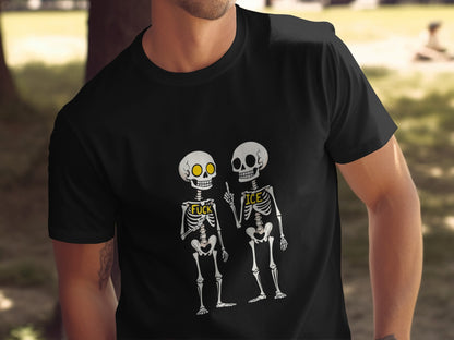 Humorous Skeleton Duo Graphic Tee Shirt product