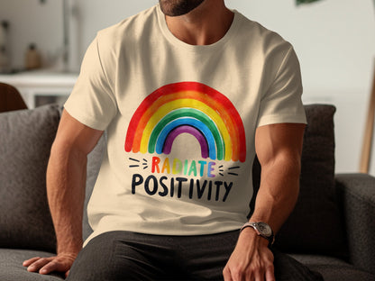 Radiate Positivity with Bright Rainbow T-Shirt product