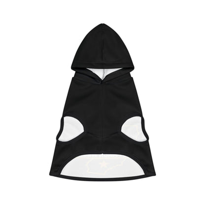 Black Hooded Rainproof Dog Vest Adjustable Cloak