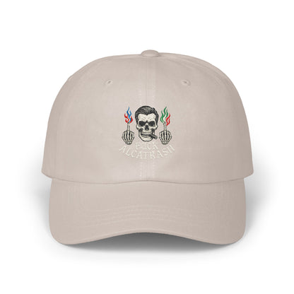 Skull and Flames Embroidered Baseball Cap product