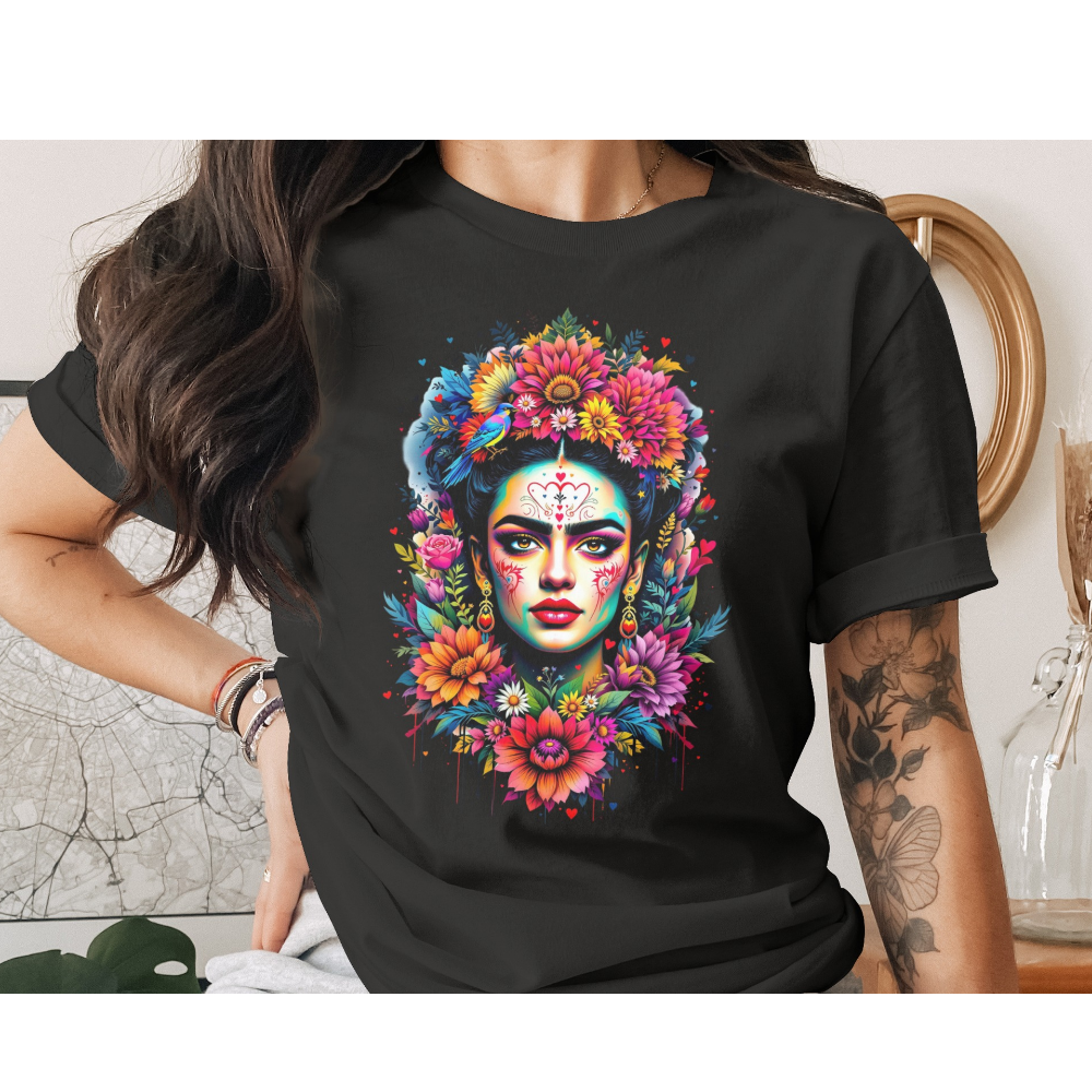 Colorful Floral Head Female Portrait Artwork product type