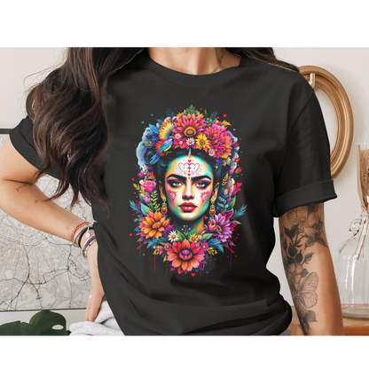 Colorful Floral Head Female Portrait Artwork product type