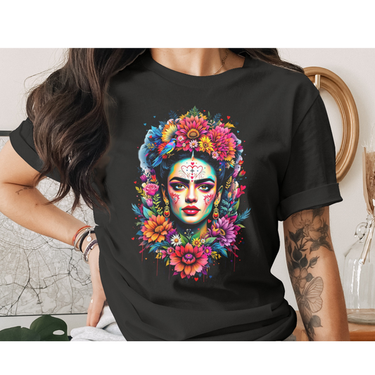 Colorful Floral Head Female Portrait Artwork product type