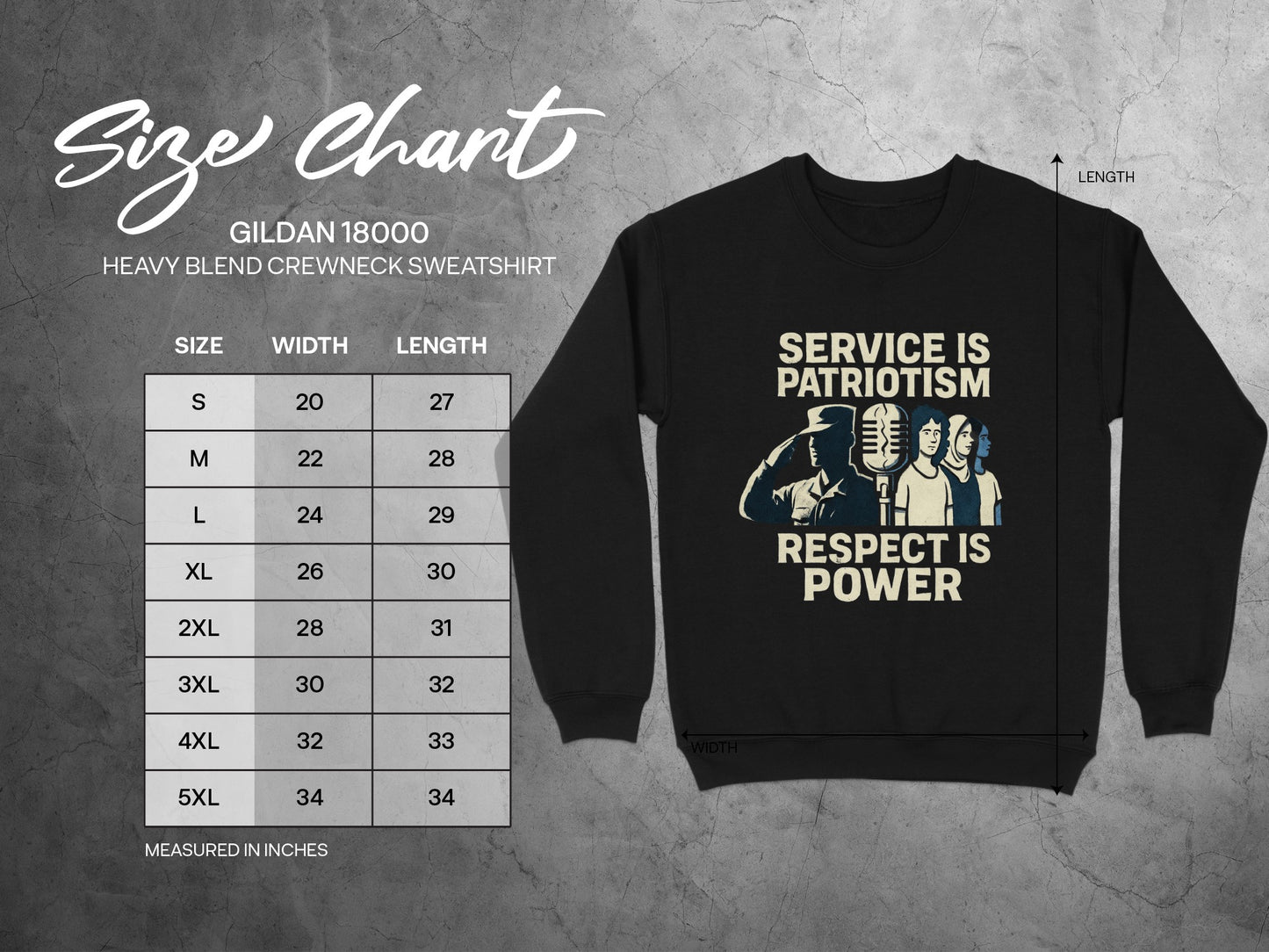 Service Is Patriotism Respect Is Power Sweatshirt product type
