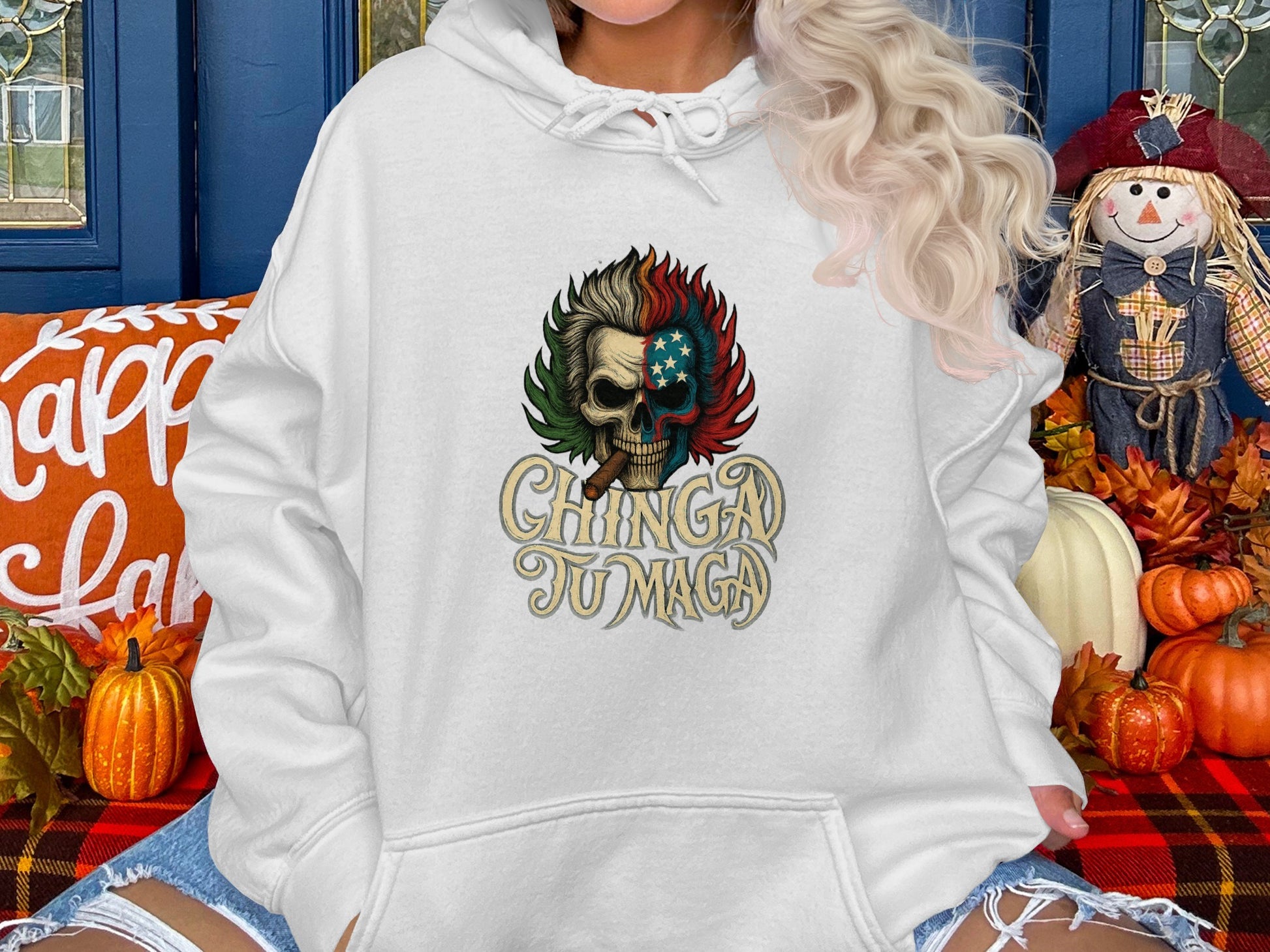 Stylish Graphic Hoodie Chingad Tumaga Skull Art product