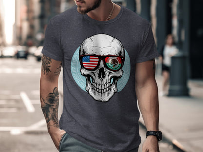 Patriotic Skull with Sunglasses Graphic T-Shirt product