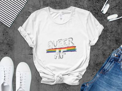 Queer AF Colorful Rainbow Design T-Shirt product