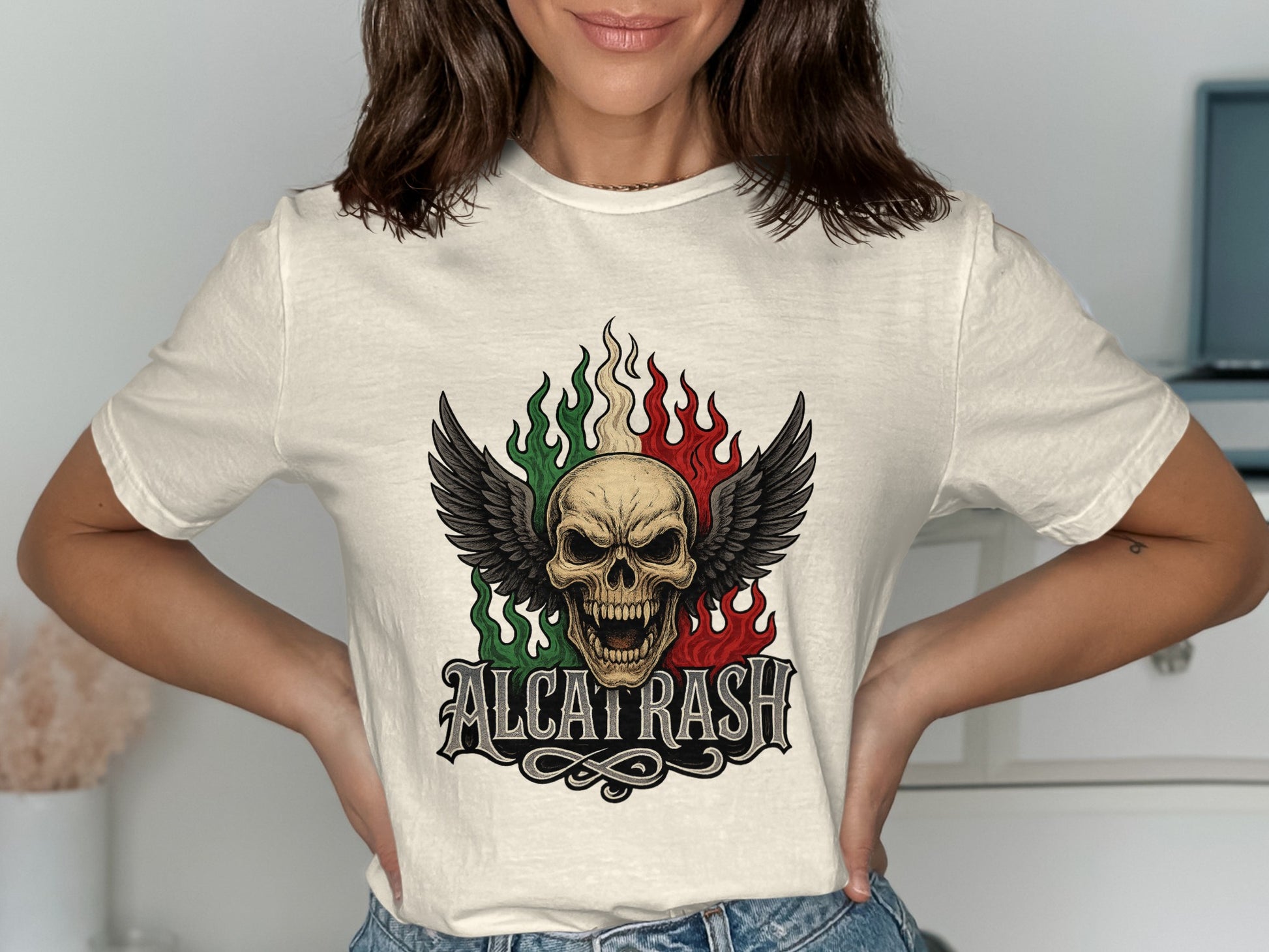 Alcatrash Skull Design Casual Daily Wear T-Shirt product