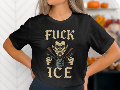 Fuck Ice Funny Graphic Printed Halloween Shirt product